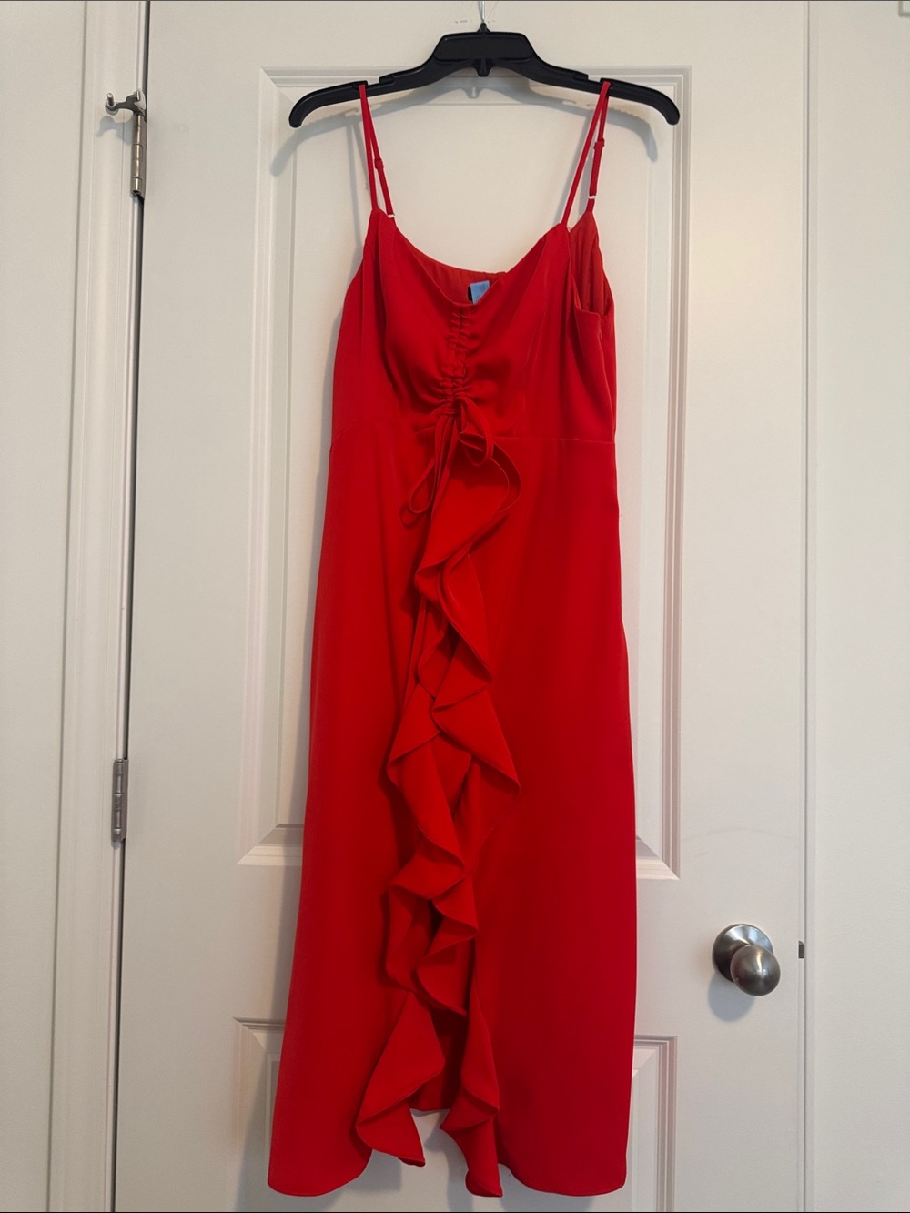 Endless Rose Red Ruffle Midi Dress